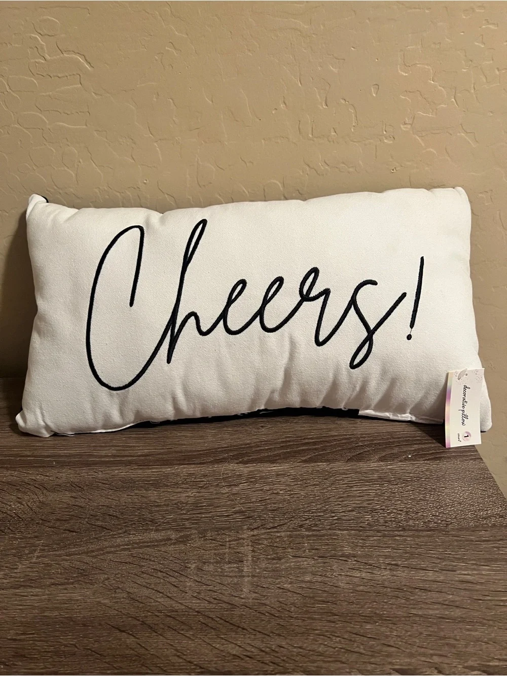 Target Bullseye Cheers Throw Lumbar Pillow Black White NWT